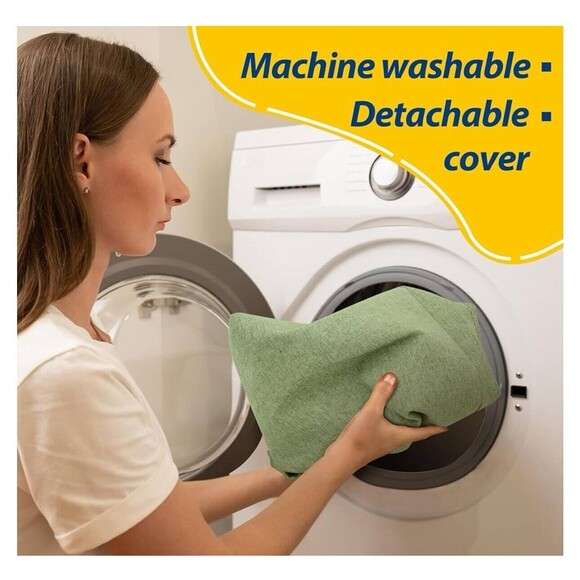 D-Shape Dining Kitchen Chair Cushions 2 Pack 17"x16"x2" Washable Cover Sage - Picture 4 of 5